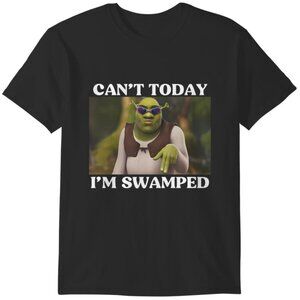 Cant Today Im Swamped Funny Shrek And Fiona Meme T-Shirt 26